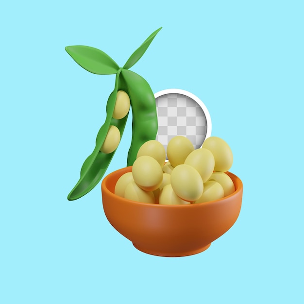 大豆植物性タンパク質食品 3 d イラストレーション