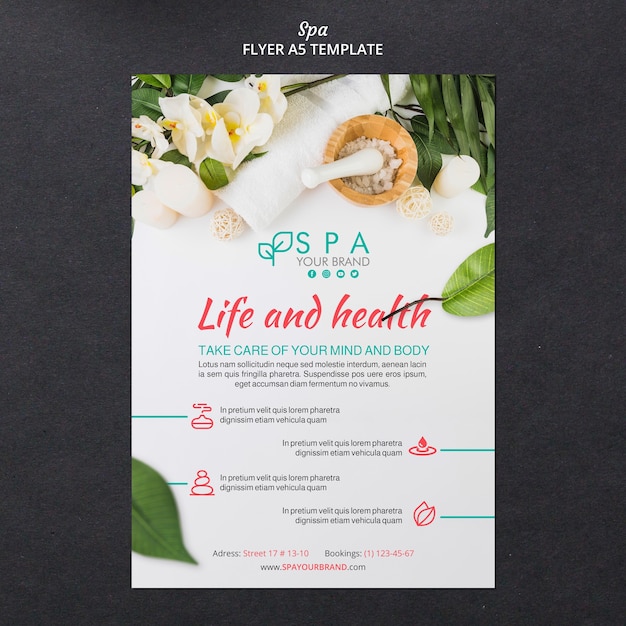 Free PSD spa concept flyer template