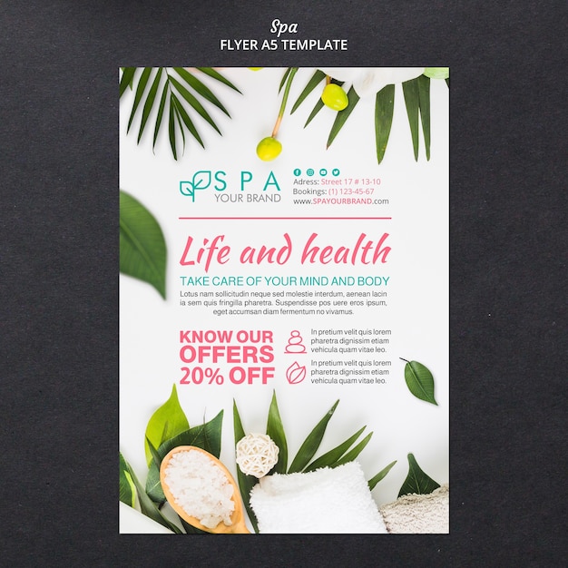 Spa concept flyer template