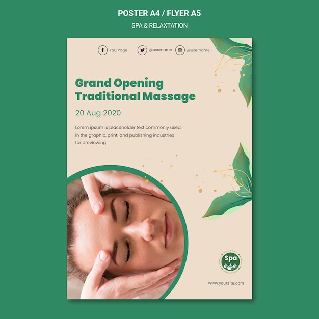 Free PSD spa concept flyer template