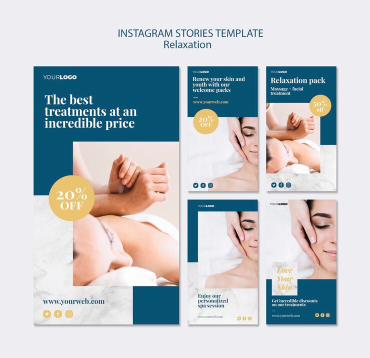 Free PSD spa treatment instagram stories template