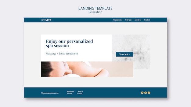 Free PSD spa treatment landing page template