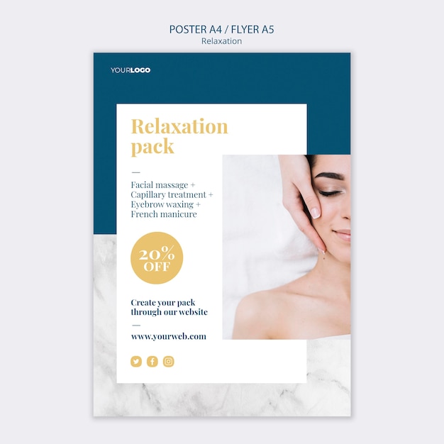 Free PSD spa treatment template poster