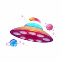 無料PSD ufoを含む宇宙要素