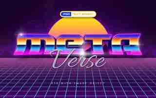 Free PSD space retro 3d style text effect