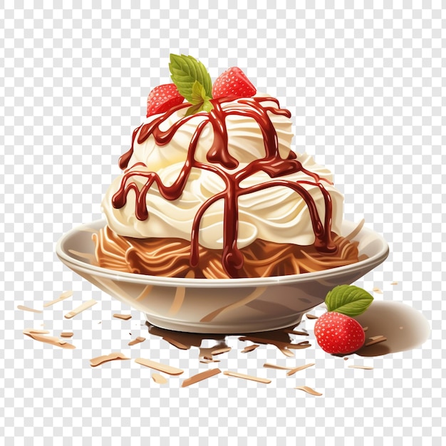 Free PSD spaghettieis ice cream isolated on transparent background