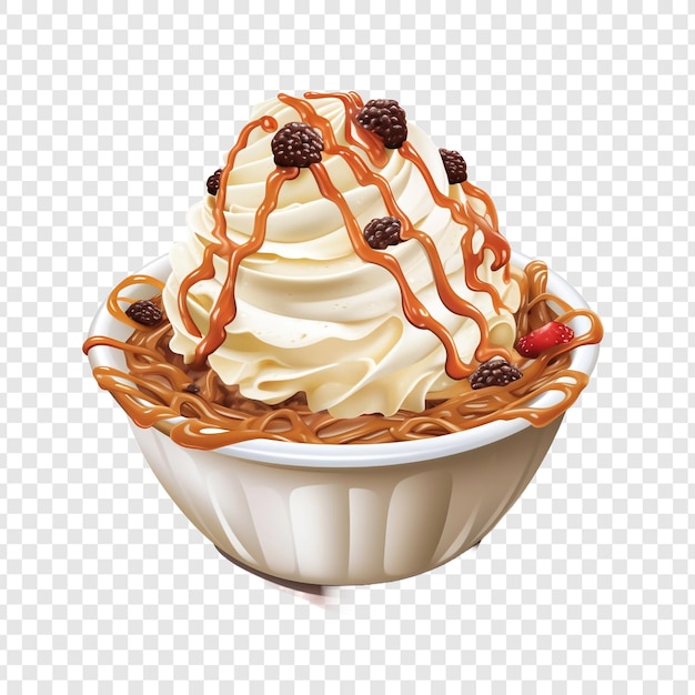 Free PSD spaghettieis ice cream isolated on transparent background