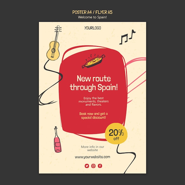 Spain culture flyer template