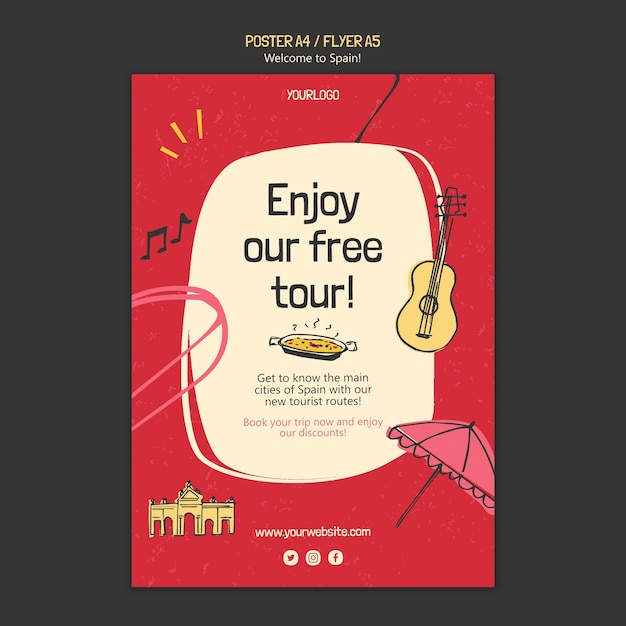 Spain culture poster template illustrated