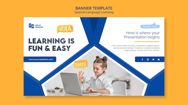 Spanish language learn banner