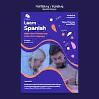 PSD gratuito modello di volantino per lezioni di spagnolo