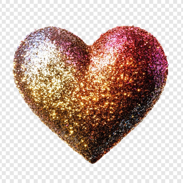 Free PSD sparkling glitter heart a symbol of love and celebration