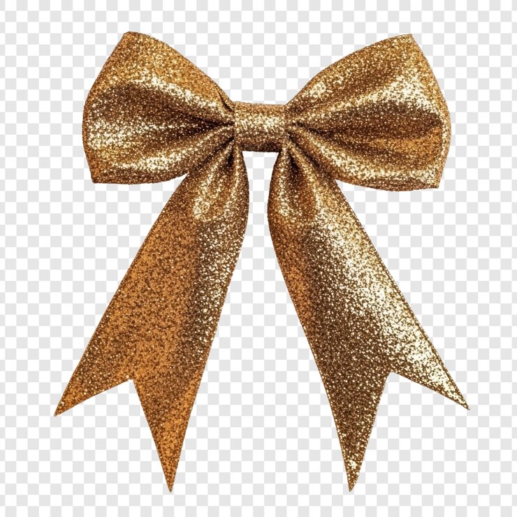 Free PSD a sparkling golden bow festive decoration