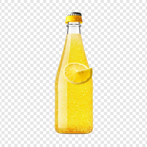 Free PSD sparkling lemonade bottle isolated on transparent background