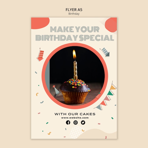 Free PSD special birthday flyer template