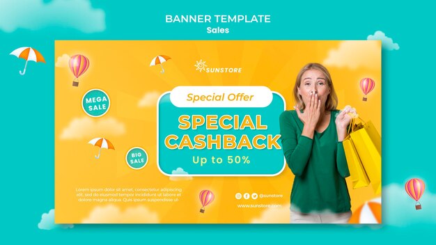 Special cashback offer banner template