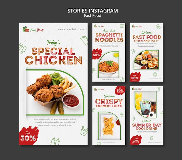 PSD gratuito storie speciali di instagram di pollo