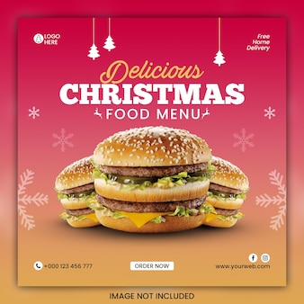 Special christmas food social media post template