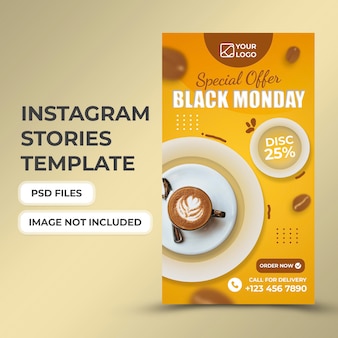 Special coffee promotion social media stories instagram premium facebook banner template psd