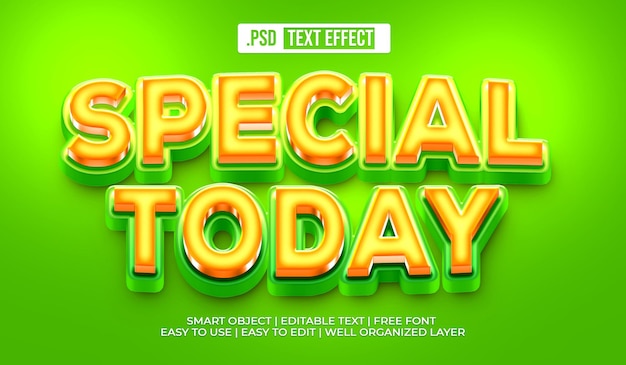 Бесплатный PSD Эффект стиля текста особого дня