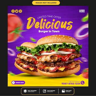 Special delicious burger social media post