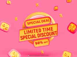 Free PSD special discount 3d promotion banner design template