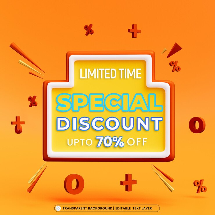 Free PSD special discount 50 percent discount 3d promotion banner template