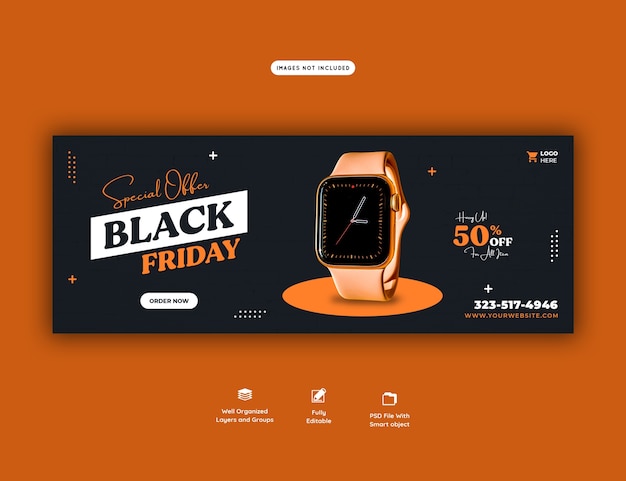 Free PSD special offer black friday facebook cover banner template