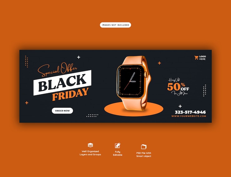 Free PSD special offer black friday facebook cover banner template