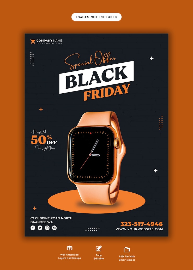Free PSD special offer black friday flyer template
