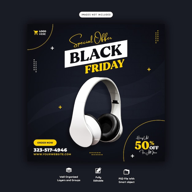 Special offer black friday social media banner template