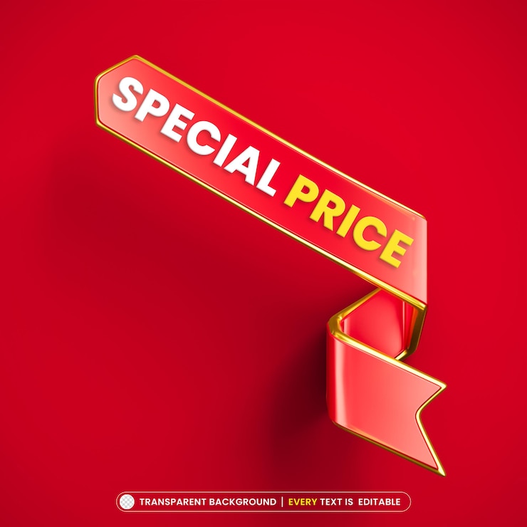 Free PSD special price ribbon promotion banner with editable text