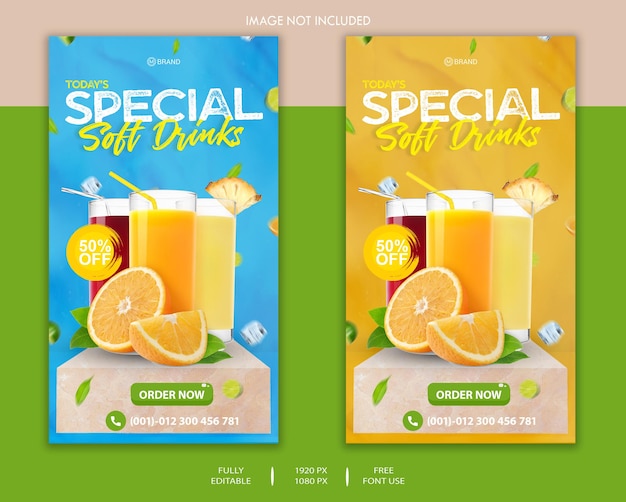Special soft drinks facebook and instagram story template