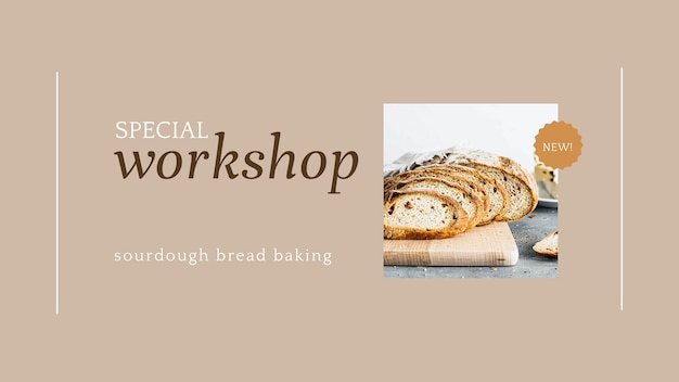 Бесплатный PSD Шаблон презентации psd для специальной мастерской для маркетинга пекарни и кафе