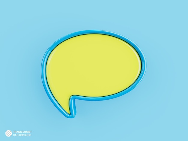 Free PSD speech bubble icon 3d render illustration