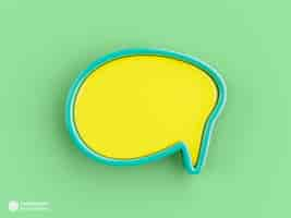 Free PSD speech bubble icon 3d render illustration