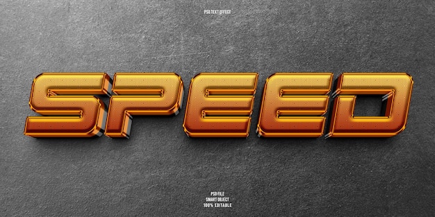 Free PSD speed 3d editable text effect