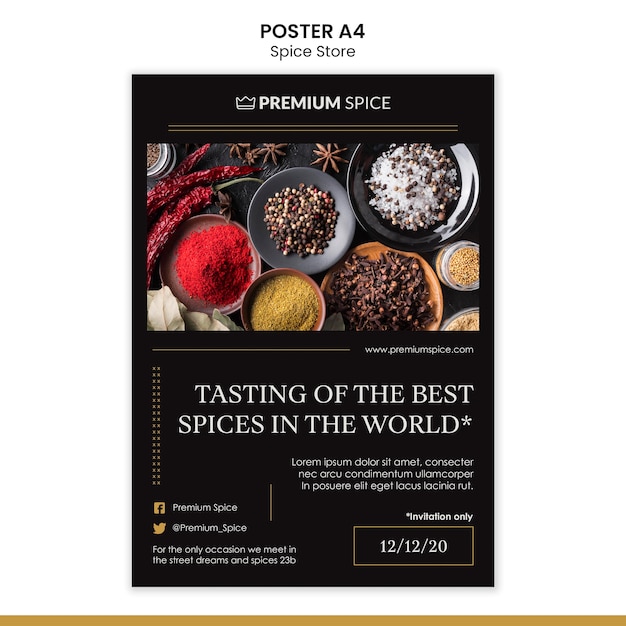 Spice store concept poster template