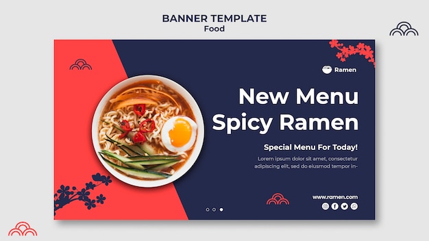 PSD gratuito modello di banner di ramen piccante