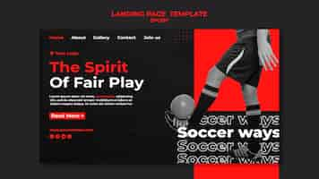 Free PSD spirit of fair play landing page template