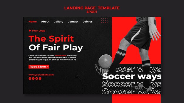 Spirit of fair play landing page template