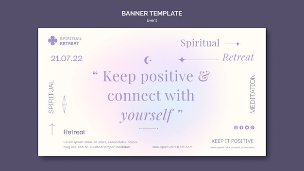 Free PSD spiritual retreat event banner template design