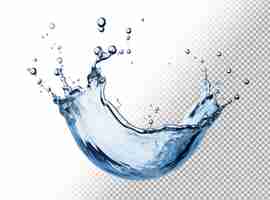 Free PSD splash of water over transparent background