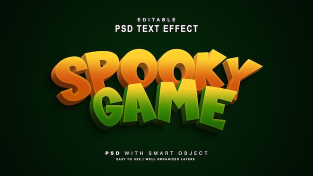 Free PSD spooky game text effect