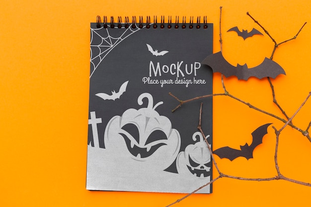 Spooky halloween concept mock-up