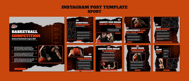 Free PSD sport and activity instagram posts collection