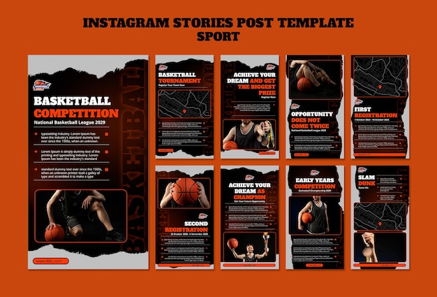 Raccolta di storie di instagram di sport e attività