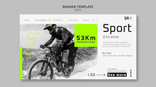 Free PSD sport and activity landing page template