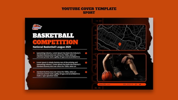 Free PSD sport and activity youtube cover template