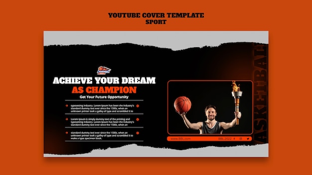 Free PSD sport and activity youtube cover template